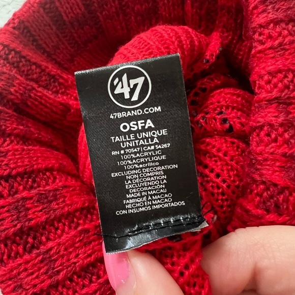 NWT 47’ Brand Unisex Kansas City Chiefs Cascade Cuff Knit Hat in Red - Picture 6 of 6